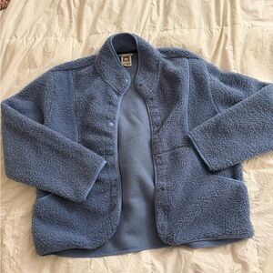 Avalanche Dusty Blue Sherpa Snap Jacket
